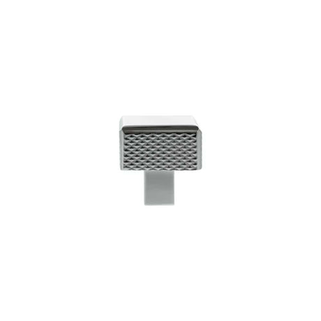 Millhouse Brass Cabinet Hardware Polished Chrome / Cabinet Knobs Millhouse Brass Eiffel Knurled Square Cabinet Knob Handle - Polished Chrome