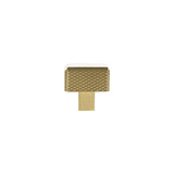 Millhouse Brass Cabinet Hardware Satin Brass / Cabinet Knobs Millhouse Brass Eiffel Knurled Square Cabinet Knob Handle - Satin Brass