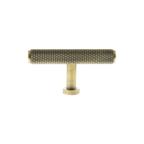 Millhouse Brass Cabinet Hardware Antique Brass / Cabinet Knobs Millhouse Brass Eiffel Knurled T-Bar Cabinet Knob Handle - Antique Brass