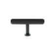Quality image of Millhouse Brass Eiffel Knurled T-Bar Cabinet Knob Handle - Matt Black | Sku. mhck1675mb | available from Trade Door Handles.