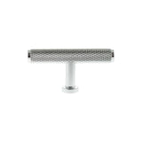 Millhouse Brass Cabinet Hardware Polished Chrome / Cabinet Knobs Millhouse Brass Eiffel Knurled T-Bar Cabinet Knob Handle - Polished Chrome