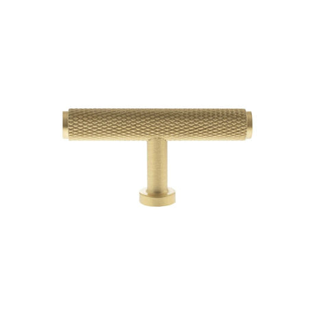 Millhouse Brass Cabinet Hardware Satin Brass / Cabinet Knobs Millhouse Brass Eiffel Knurled T-Bar Cabinet Knob Handle - Satin Brass