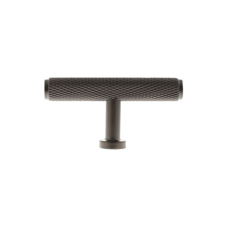 Millhouse Brass Cabinet Hardware Urban Dark Bronze / Cabinet Knobs Millhouse Brass Eiffel Knurled T-Bar Cabinet Knob Handle - Urban Dark Bronze