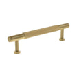 Quality image of Millhouse Brass Eiffel Knurled T-Bar Cabinet Pull Handle 128mm - Satin Brass | Sku. mhck17128sb | available from Trade Door Handles.