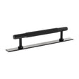 Quality image of Millhouse Brass Eiffel Knurled T-Bar Cabinet Pull Handle on Backplate 128mm - Matt Black | Sku. mhckb17128mb | available from Trade Door Handles.