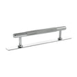 Quality image of Millhouse Brass Eiffel Knurled T-Bar Cabinet Pull Handle on Backplate 128mm - Polished Chrome | Sku. mhckb17128pc | available from Trade Door Handles.