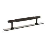 Millhouse Brass Cabinet Hardware Urban Dark Bronze / Cabinet Pull Handles Millhouse Brass Eiffel Knurled T-Bar Cabinet Pull Handle on Backplate 128mm - Urban Dark Bronze