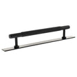 Quality image of Millhouse Brass Eiffel Knurled T-Bar Cabinet Pull Handle on Backplate 160mm - Matt Black | Sku. mhckb17160mb | available from Trade Door Handles.