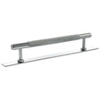 Quality image of Millhouse Brass Eiffel Knurled T-Bar Cabinet Pull Handle on Backplate 160mm - Polished Chrome | Sku. mhckb17160pc | available from Trade Door Handles.