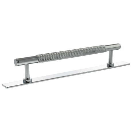 Millhouse Brass Cabinet Hardware Polished Chrome / Cabinet Pull Handles Millhouse Brass Eiffel Knurled T-Bar Cabinet Pull Handle on Backplate 160mm - Polished Chrome