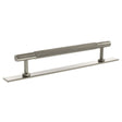 Quality image of Millhouse Brass Eiffel Knurled T-Bar Cabinet Pull Handle on Backplate 160mm - Satin Nickel | Sku. mhckb17160sn | available from Trade Door Handles.