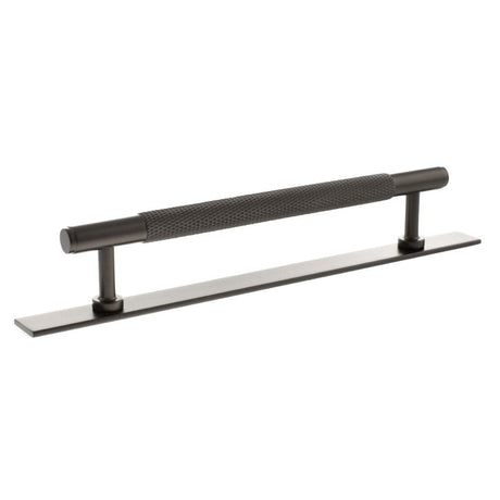 Millhouse Brass Cabinet Hardware Urban Dark Bronze / Cabinet Pull Handles Millhouse Brass Eiffel Knurled T-Bar Cabinet Pull Handle on Backplate 160mm - Urban Dark Bronze