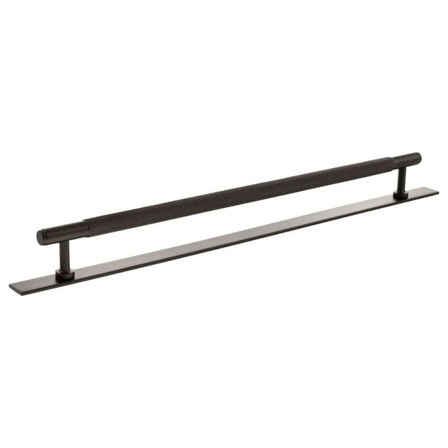 Millhouse Brass Cabinet Hardware Urban Dark Bronze / Cabinet Pull Handles Millhouse Brass Eiffel Knurled T-Bar Cabinet Pull Handle on Backplate 320mm - Urban Dark Bronze