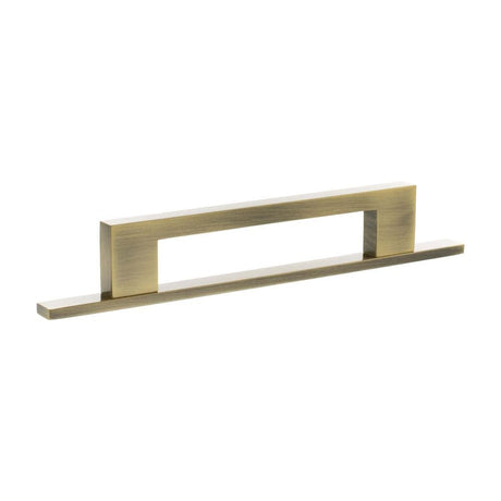 Millhouse Brass Cabinet Hardware Antique Brass / Cabinet Pull Handles Millhouse Brass Empire Slim Cabinet Pull Handle on Backplate 128mm - Antique Brass