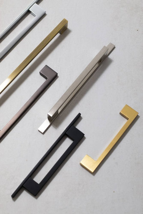 Millhouse Brass Cabinet Hardware Polished Chrome / Cabinet Pull Handles Millhouse Brass Empire Slim Cabinet Pull Handle on Backplate 128mm - Polished Chrome