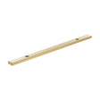 Quality image of Millhouse Brass Long Narrow Cabinet Handle Backplate 128mm - Satin Brass | Sku. mhcbn128sb | available from Trade Door Handles.