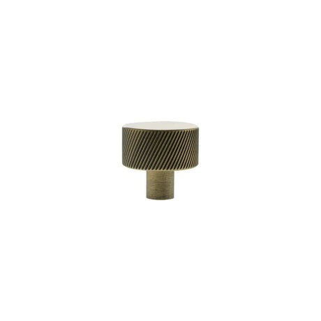 Millhouse Brass Cabinet Hardware Antique Brass / Cabinet Knobs Millhouse Brass Paddington Spiral Round Cabinet Knob Handle - Antique Brass