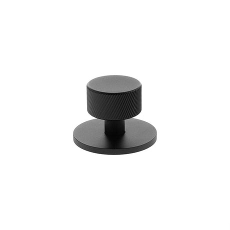 Millhouse Brass Cabinet Hardware Matt Black / Cabinet Knobs Millhouse Brass Paddington Spiral Round Cabinet Knob Handle on Backplate - Matt Black