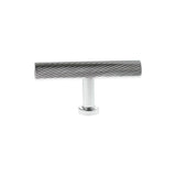 Millhouse Brass Cabinet Hardware Polished Chrome / Cabinet Knobs Millhouse Brass Paddington Spiral T-Bar Cabinet Knob Handle - Polished Chrome