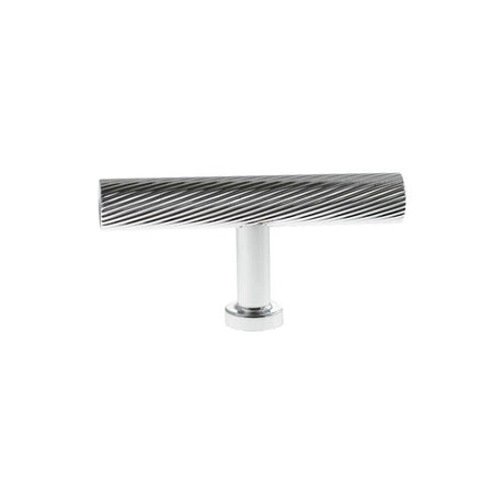 Millhouse Brass Cabinet Hardware Polished Chrome / Cabinet Knobs Millhouse Brass Paddington Spiral T-Bar Cabinet Knob Handle - Polished Chrome