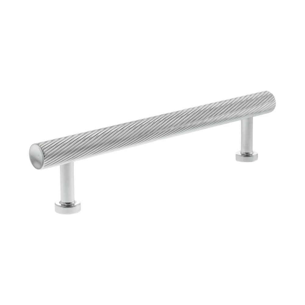 Millhouse Brass Cabinet Hardware Polished Chrome / Cabinet Pull Handles Millhouse Brass Paddington Spiral T-Bar Cabinet Pull Handle 128mm - Polished Chrome