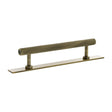 Quality image of Millhouse Brass Paddington Spiral T-Bar Cabinet Pull Handle on Backplate 128mm - Antique Brass | Sku. mhcsb17128ab | available from Trade Door Handles.