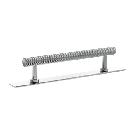 Millhouse Brass Cabinet Hardware Polished Chrome / Cabinet Pull Handles Millhouse Brass Paddington Spiral T-Bar Cabinet Pull Handle on Backplate 128mm - Polished Chrome