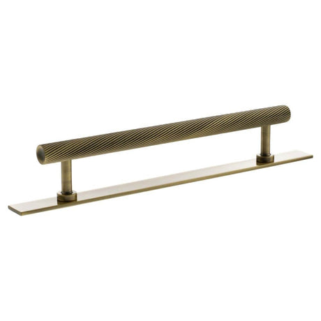 Millhouse Brass Cabinet Hardware Antique Brass / Cabinet Pull Handles Millhouse Brass Paddington Spiral T-Bar Cabinet Pull Handle on Backplate 160mm - Antique Brass