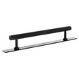 Quality image of Millhouse Brass Paddington Spiral T-Bar Cabinet Pull Handle on Backplate 160mm - Matt Black | Sku. mhcsb17160mb | available from Trade Door Handles.