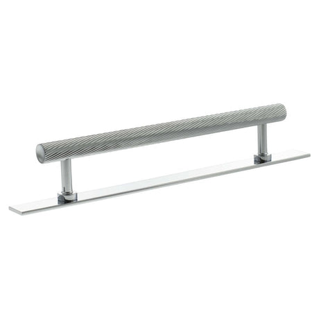 Millhouse Brass Cabinet Hardware Polished Chrome / Cabinet Pull Handles Millhouse Brass Paddington Spiral T-Bar Cabinet Pull Handle on Backplate 160mm - Polished Chrome