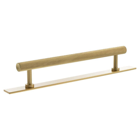 Millhouse Brass Cabinet Hardware Satin Brass / Cabinet Pull Handles Millhouse Brass Paddington Spiral T-Bar Cabinet Pull Handle on Backplate 160mm - Satin Brass