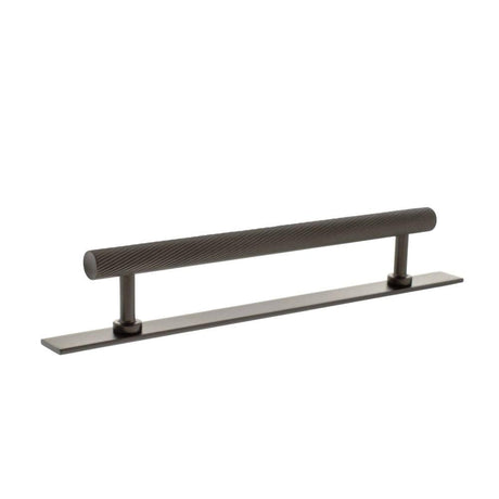 Millhouse Brass Cabinet Hardware Urban Dark Bronze / Cabinet Pull Handles Millhouse Brass Paddington Spiral T-Bar Cabinet Pull Handle on Backplate 160mm - Urban Dark Bronze