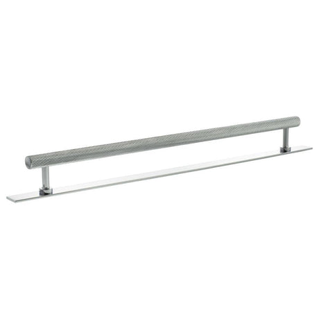 Millhouse Brass Cabinet Hardware Polished Chrome / Cabinet Pull Handles Millhouse Brass Paddington Spiral T-Bar Cabinet Pull Handle on Backplate 320mm - Polished Chrome