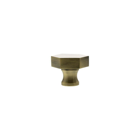 Millhouse Brass Cabinet Hardware Antique Brass / Cabinet Knobs Millhouse Brass Pennington Hexagonal Cabinet Knob Handle - Antique Brass
