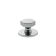 Quality image of Millhouse Brass Pennington Hexagonal Cabinet Knob Handle on Backplate - Polished Chrome | Sku. mhchb1532pc | available from Trade Door Handles.