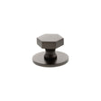 Quality image of Millhouse Brass Pennington Hexagonal Cabinet Knob Handle on Backplate - Urban Dark Bronze | Sku. mhchb1532udb | available from Trade Door Handles.