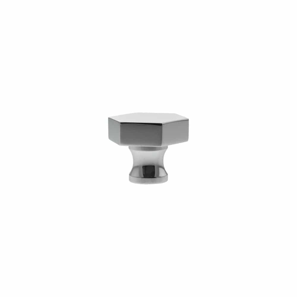 Millhouse Brass Cabinet Hardware Polished Chrome / Cabinet Knobs Millhouse Brass Pennington Hexagonal Cabinet Knob Handle - Polished Chrome
