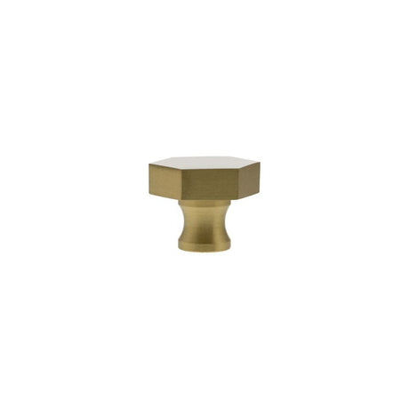 Millhouse Brass Cabinet Hardware Satin Brass / Cabinet Knobs Millhouse Brass Pennington Hexagonal Cabinet Knob Handle - Satin Brass