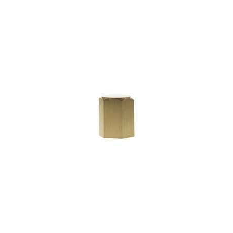 Millhouse Brass Cabinet Hardware Satin Brass / Cabinet Knobs Millhouse Brass Pennington Hexagonal Cylinder Cabinet Knob Handle - Satin Brass