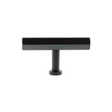 Millhouse Brass Cabinet Hardware Matt Black / Cabinet Knobs Millhouse Brass Pennington Hexagonal T-Bar Cabinet Knob Handle - Matt Black