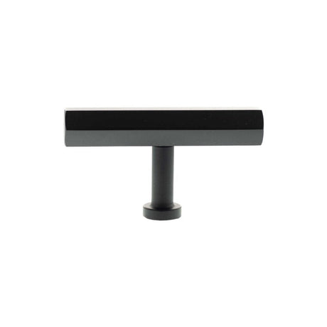 Millhouse Brass Cabinet Hardware Matt Black / Cabinet Knobs Millhouse Brass Pennington Hexagonal T-Bar Cabinet Knob Handle - Matt Black
