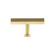 Quality image of Millhouse Brass Pennington Hexagonal T-Bar Cabinet Knob Handle - Satin Brass | Sku. mhch1675sb | available from Trade Door Handles.