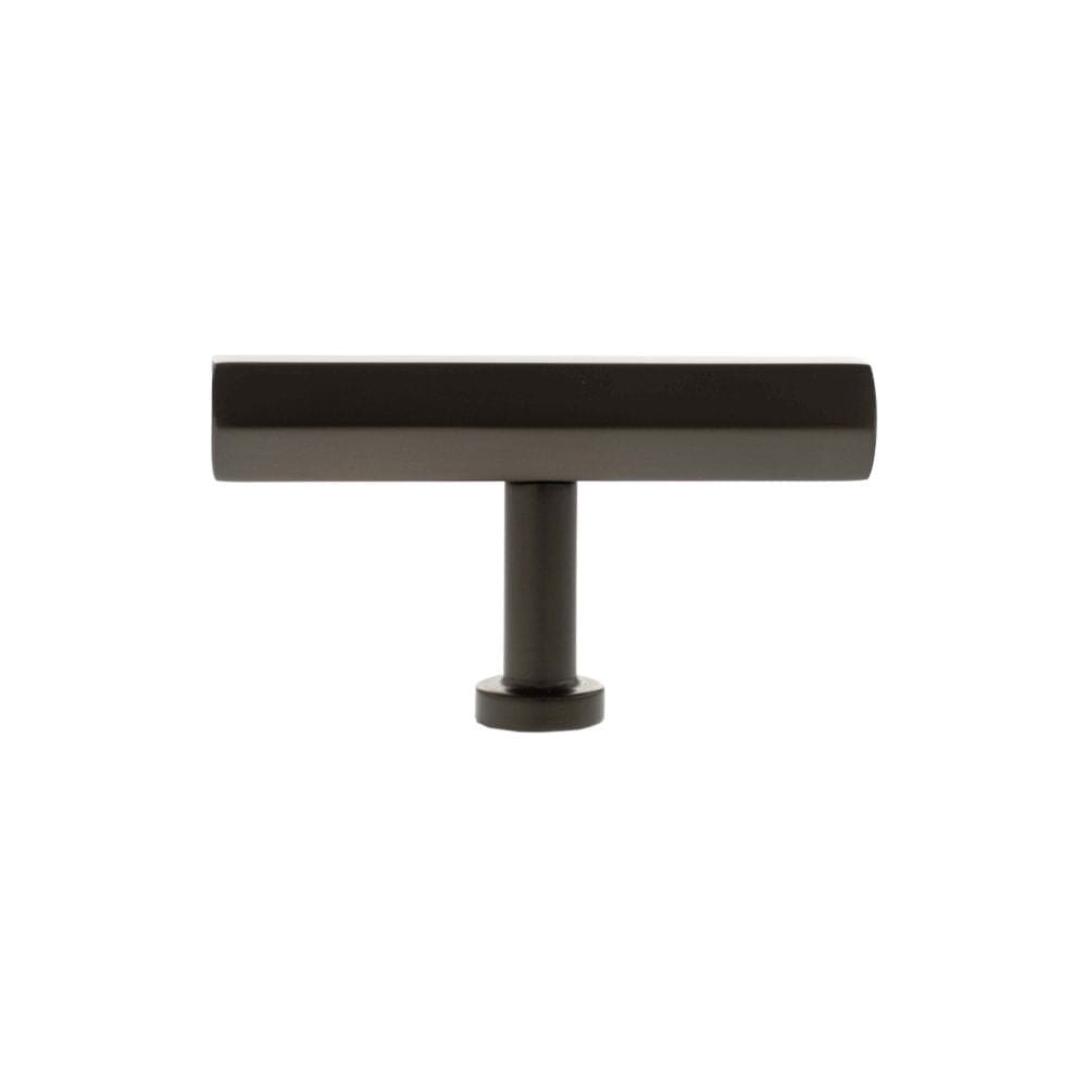 Millhouse Brass Cabinet Hardware Urban Dark Bronze / Cabinet Knobs Millhouse Brass Pennington Hexagonal T-Bar Cabinet Knob Handle - Urban Dark Bronze