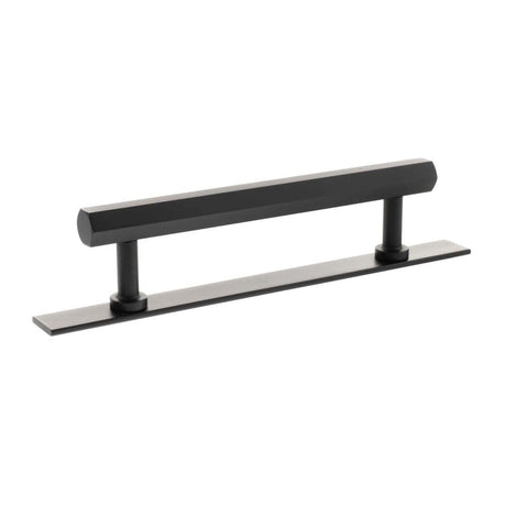 Millhouse Brass Cabinet Hardware Matt Black / Cabinet Pull Handles Millhouse Brass Pennington Hexagonal T-Bar Cabinet Pull Handle on Backplate 128mm - Matt Black