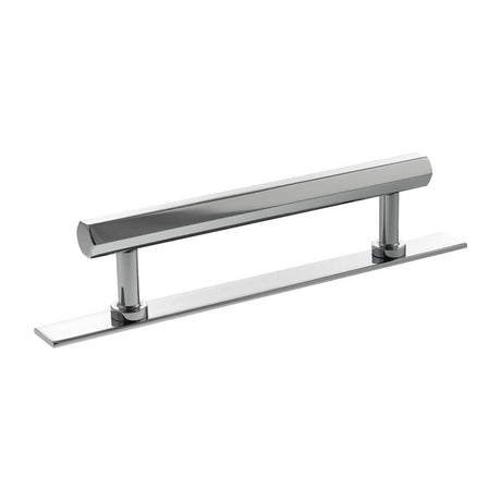 Millhouse Brass Cabinet Hardware Polished Chrome / Cabinet Pull Handles Millhouse Brass Pennington Hexagonal T-Bar Cabinet Pull Handle on Backplate 128mm - Polished Chrome