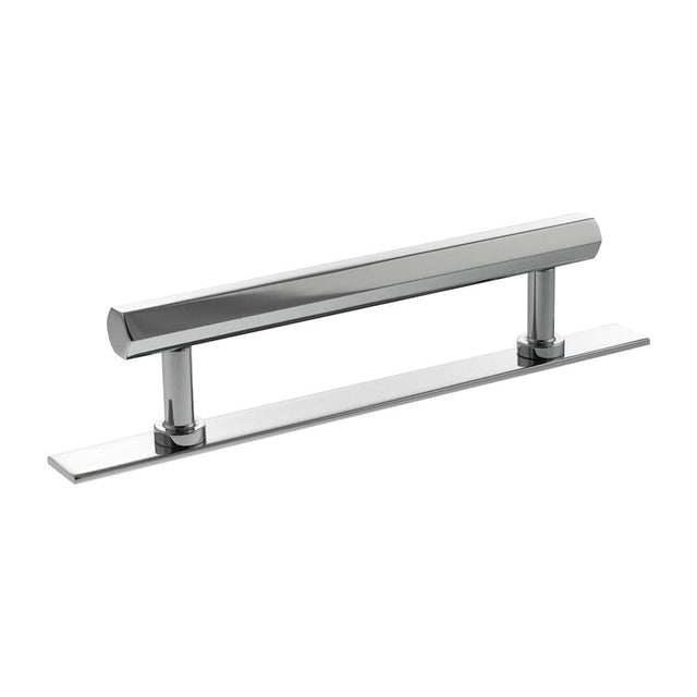 Millhouse Brass Cabinet Hardware Polished Chrome / Cabinet Pull Handles Millhouse Brass Pennington Hexagonal T-Bar Cabinet Pull Handle on Backplate 128mm - Polished Chrome