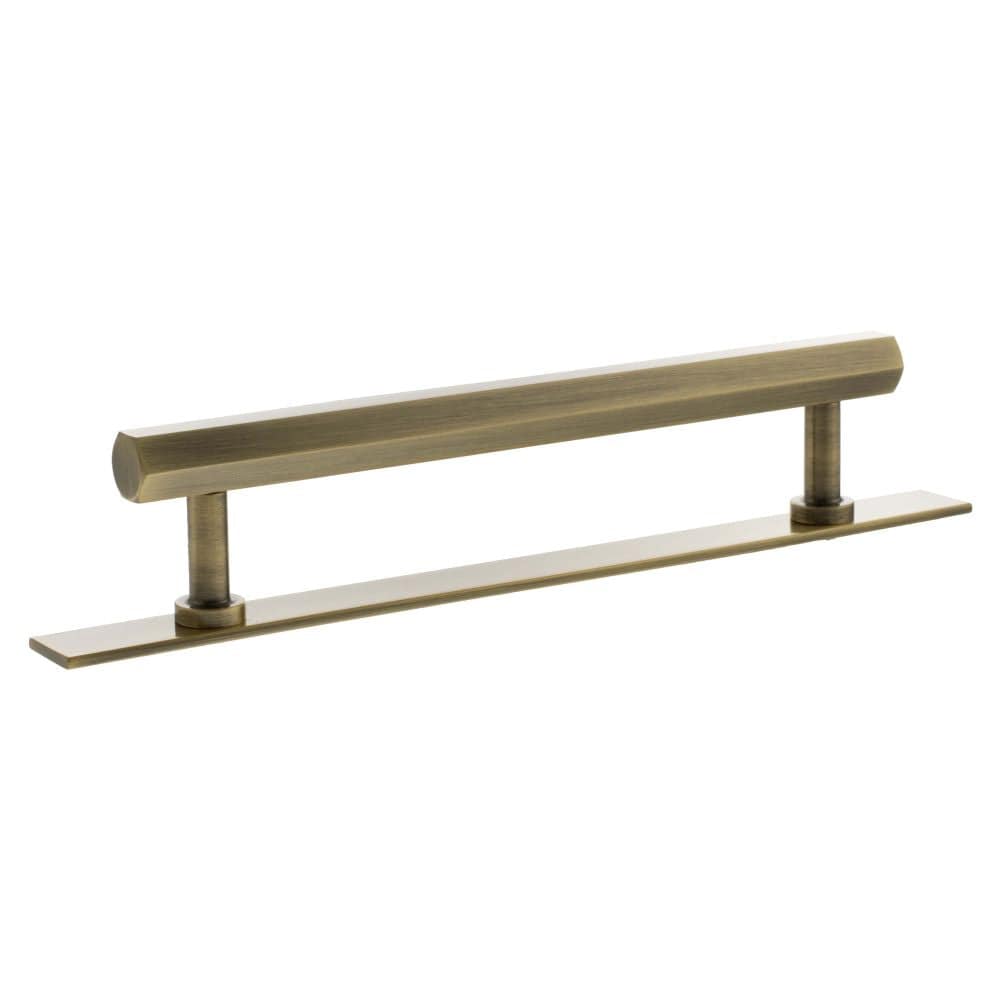 Millhouse Brass Cabinet Hardware Antique Brass / Cabinet Pull Handles Millhouse Brass Pennington Hexagonal T-Bar Cabinet Pull Handle on Backplate 160mm - Antique Brass