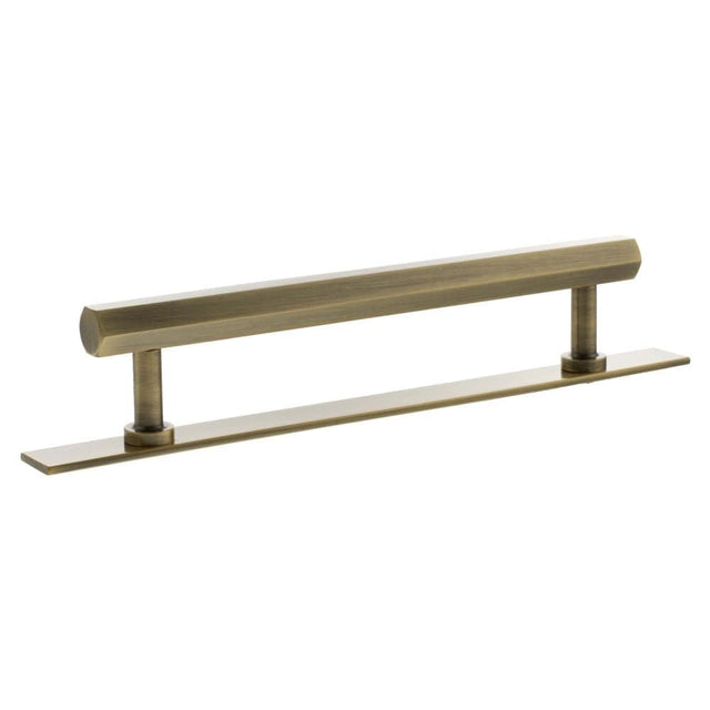 Millhouse Brass Cabinet Hardware Antique Brass / Cabinet Pull Handles Millhouse Brass Pennington Hexagonal T-Bar Cabinet Pull Handle on Backplate 160mm - Antique Brass