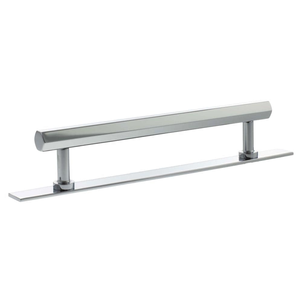 Millhouse Brass Cabinet Hardware Polished Chrome / Cabinet Pull Handles Millhouse Brass Pennington Hexagonal T-Bar Cabinet Pull Handle on Backplate 160mm - Polished Chrome