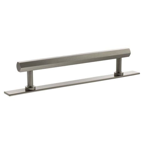 Millhouse Brass Cabinet Hardware Satin Nickel / Cabinet Pull Handles Millhouse Brass Pennington Hexagonal T-Bar Cabinet Pull Handle on Backplate 160mm - Satin Nickel